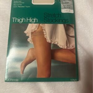 JC Penney by Gaymode Thigh High Stretch Stockings Bone Vintage